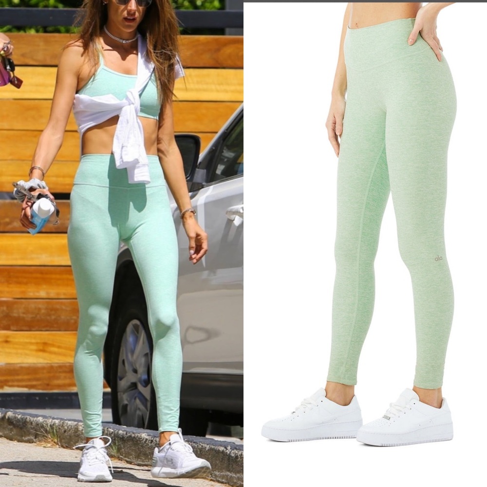 ALO yoga pastel mint green high waisted leggings S
